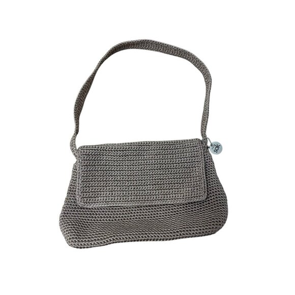 The Sak Taupe Crochet Shoulder Bag Purse - Picture 1 of 6